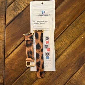 Post Tech leather Apple Watch band